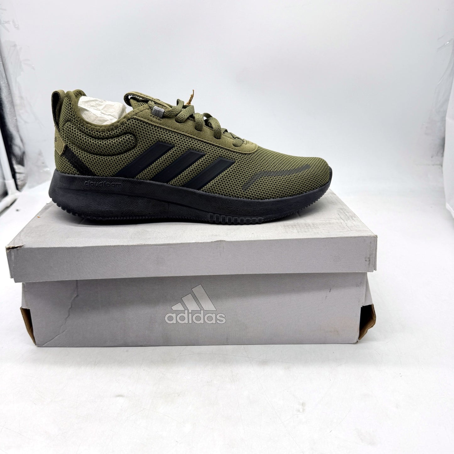adidas Mens Lite Racer Rebold Running Shoes Military Green Size US 8.5 NEW
