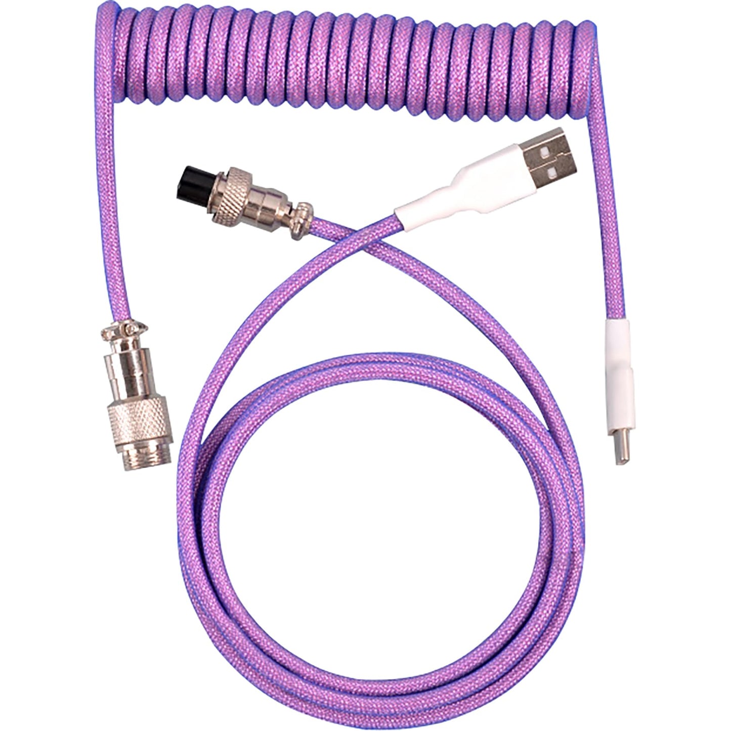 tunghey Nylon USB Cables Braided USB C to A TPU Coiled Keyboard Cable Pink NEW