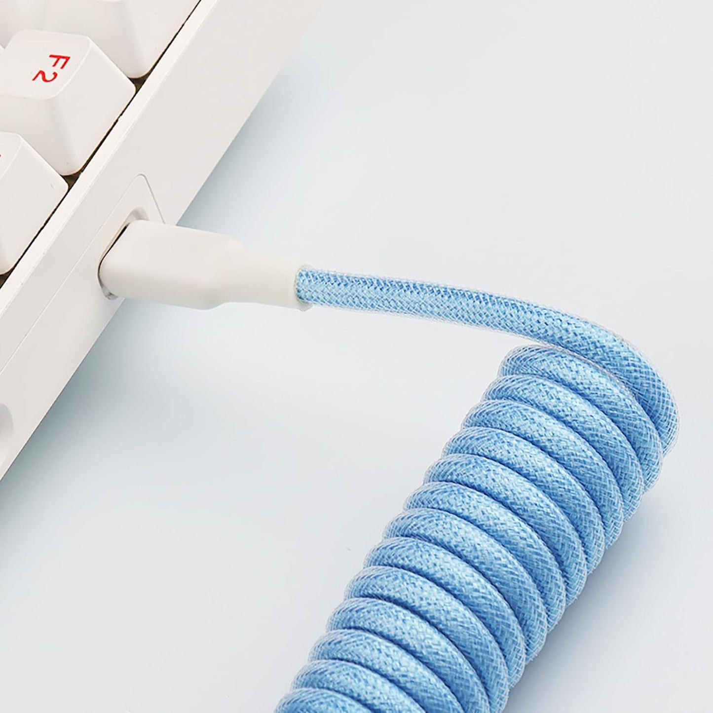 tunghey Nylon USB Cables Braided USB C to A TPU Coiled Keyboard Cable Pink NEW