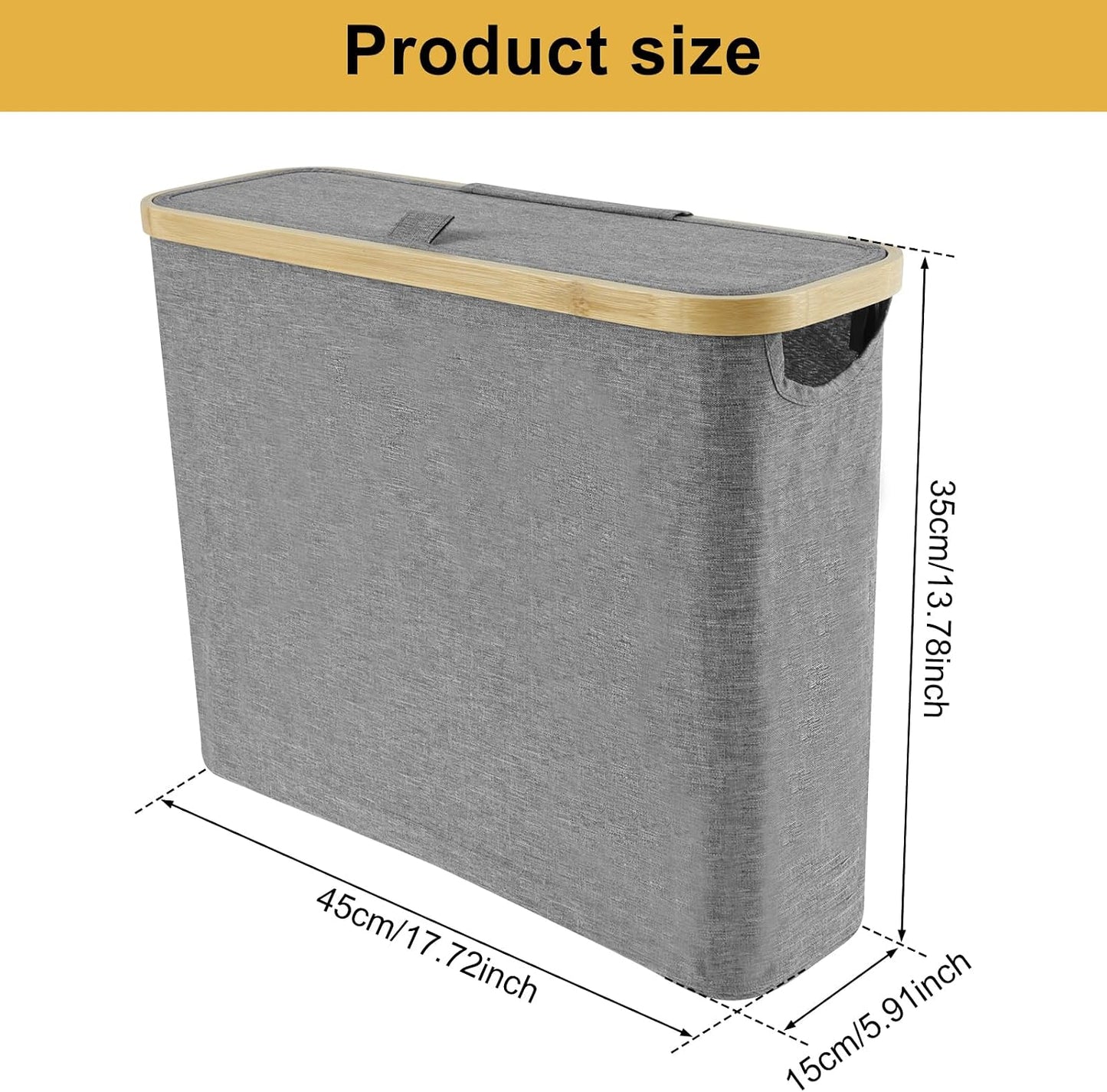 SAEHAEYEE Large Capacity Grey Toilet Paper Holder Basket with Lid NEW