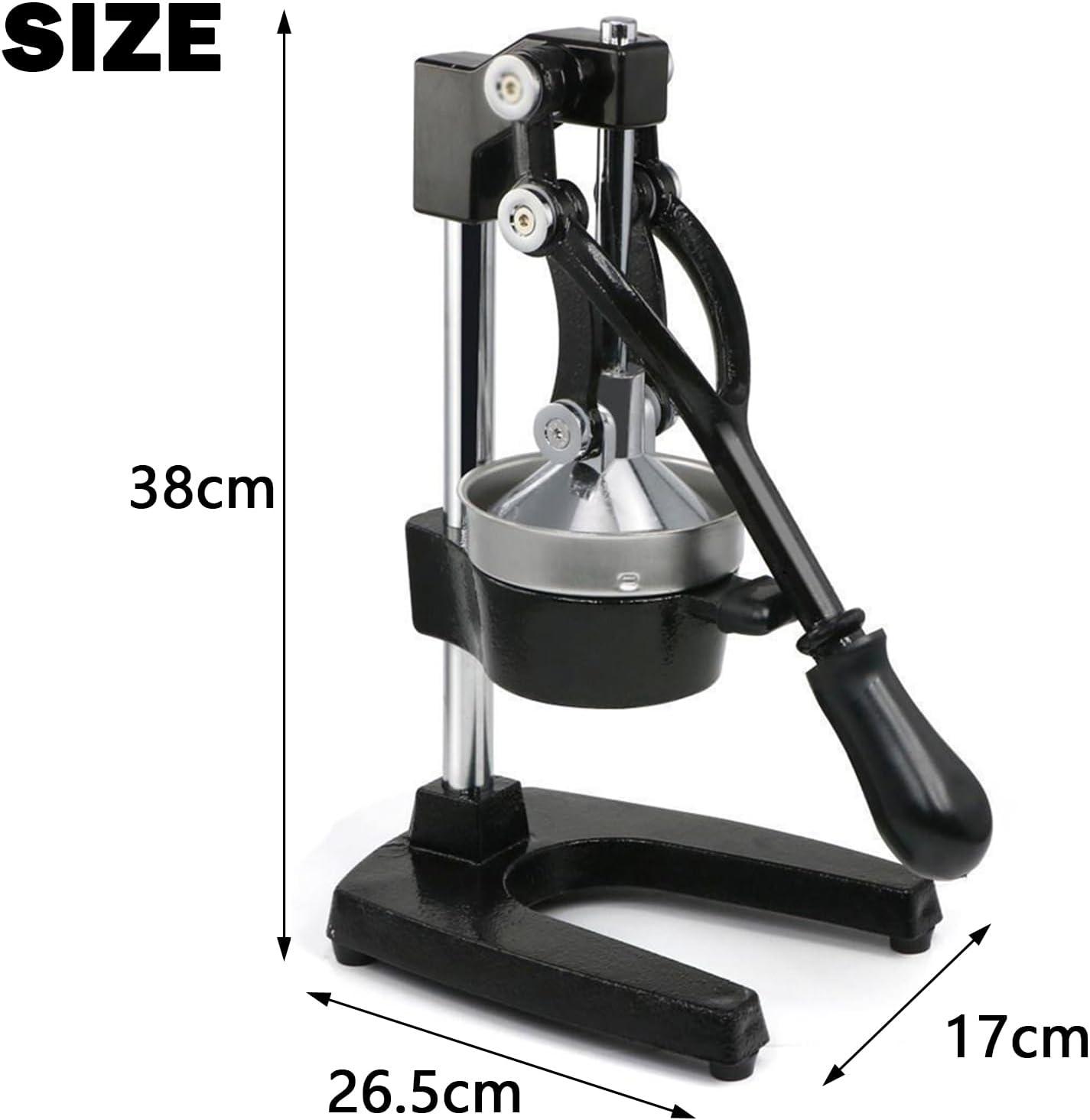 Ngardk Manual Stainless Steel Hand Press Citrus Juicer in Black NEW