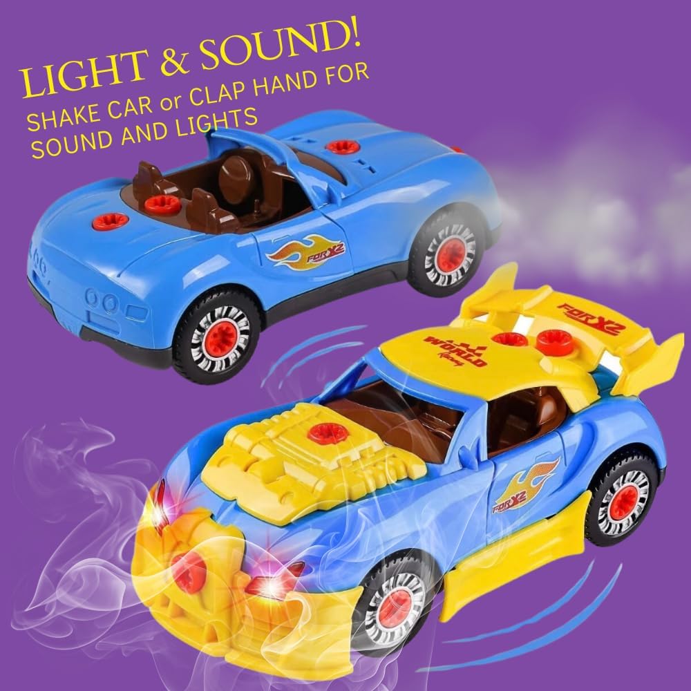 Ameon Take-Apart Multi-Color 30-Piece DIY Racing Car Toy Building Set NEW