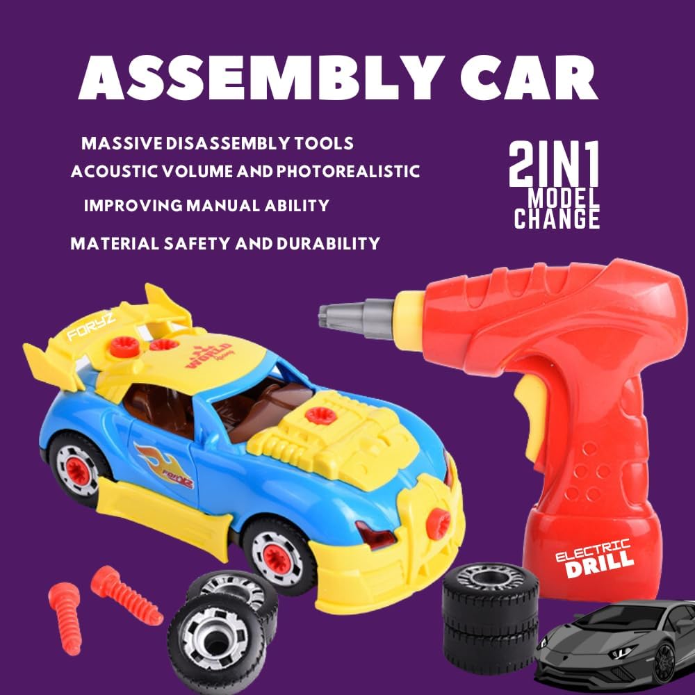 Ameon Take-Apart Multi-Color 30-Piece DIY Racing Car Toy Building Set NEW