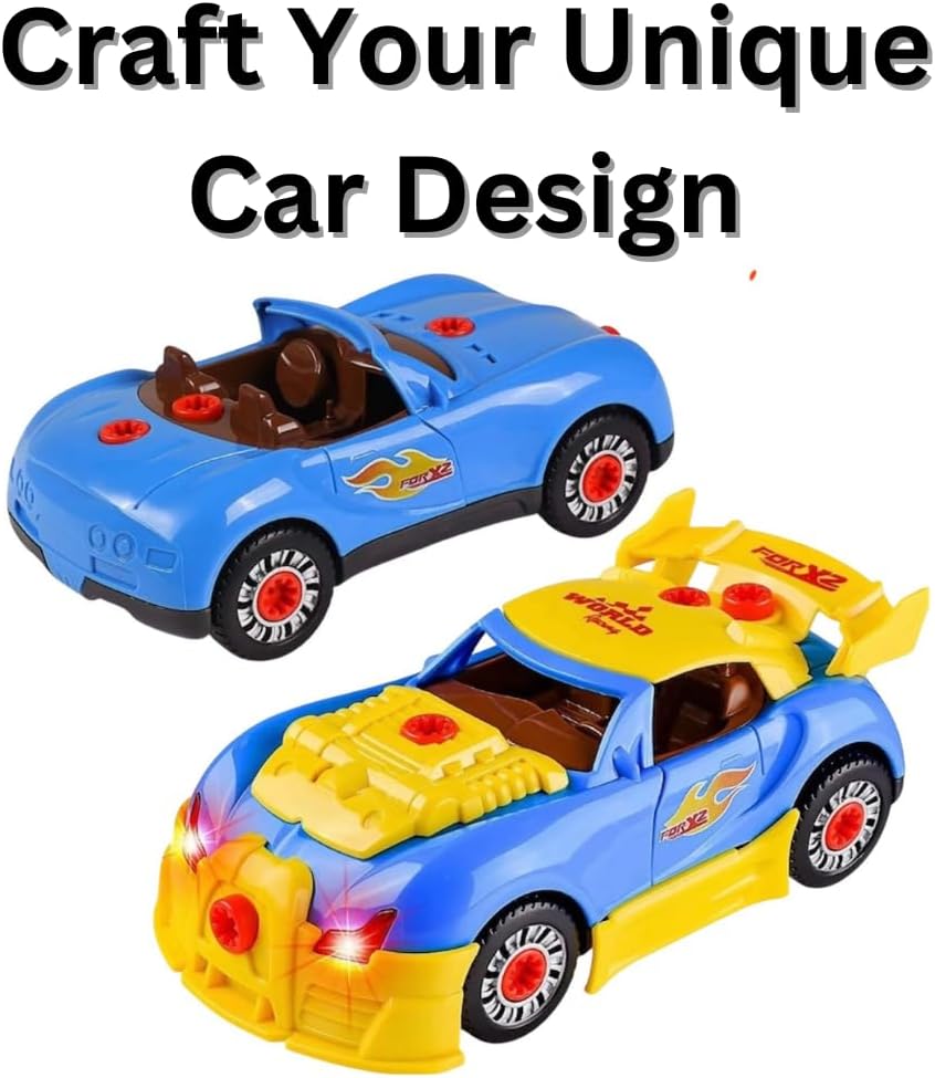 Ameon Take-Apart Multi-Color 30-Piece DIY Racing Car Toy Building Set NEW