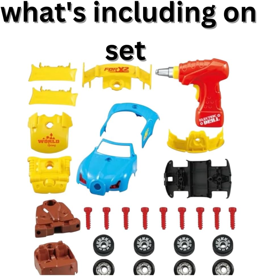 Ameon Take-Apart Multi-Color 30-Piece DIY Racing Car Toy Building Set NEW