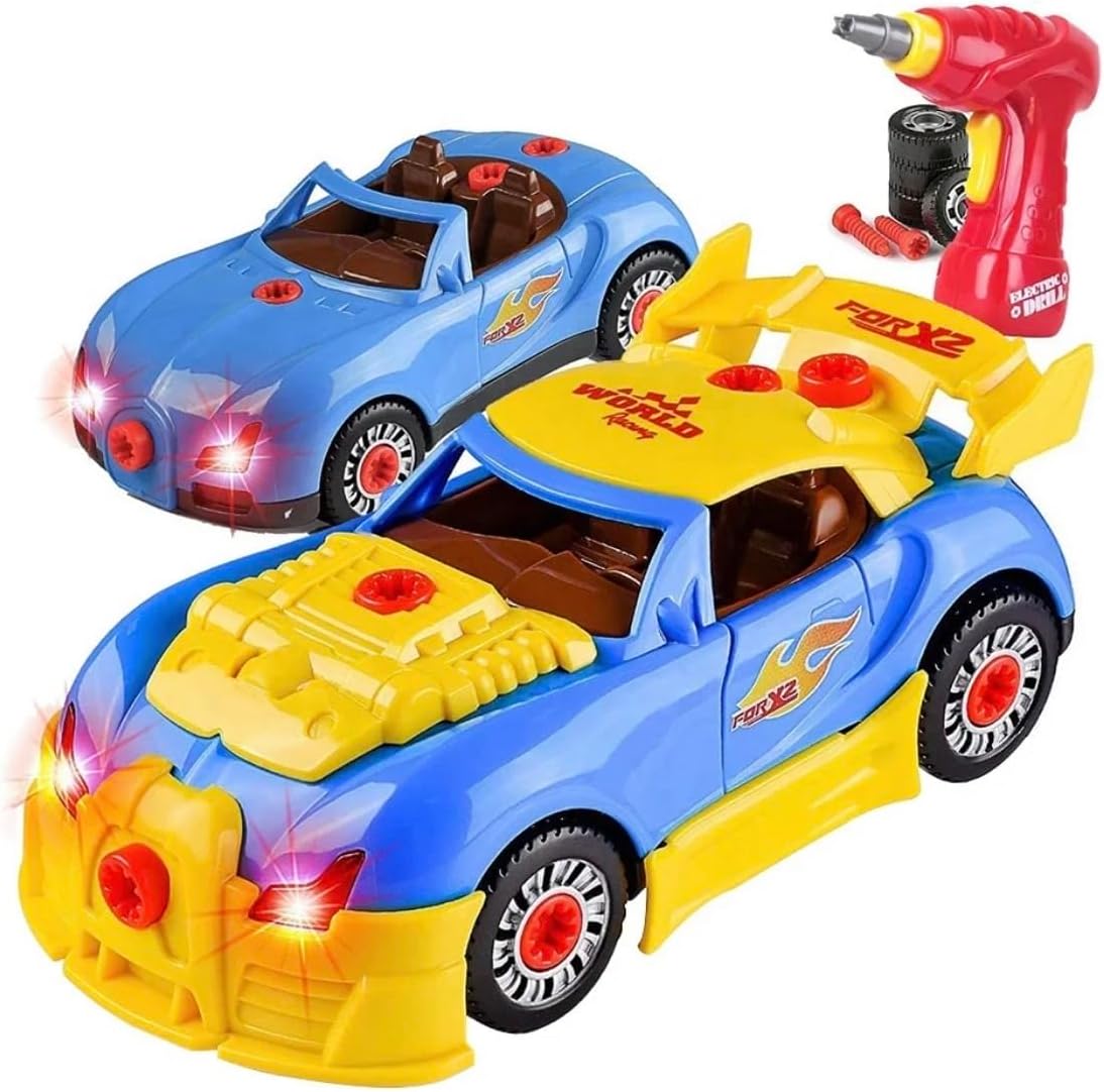 Ameon Take-Apart Multi-Color 30-Piece DIY Racing Car Toy Building Set NEW