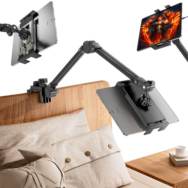 AMZYYDS Adjustable Stands Tablet Stand Alloy Arm Mobile Phone Holder Black NEW