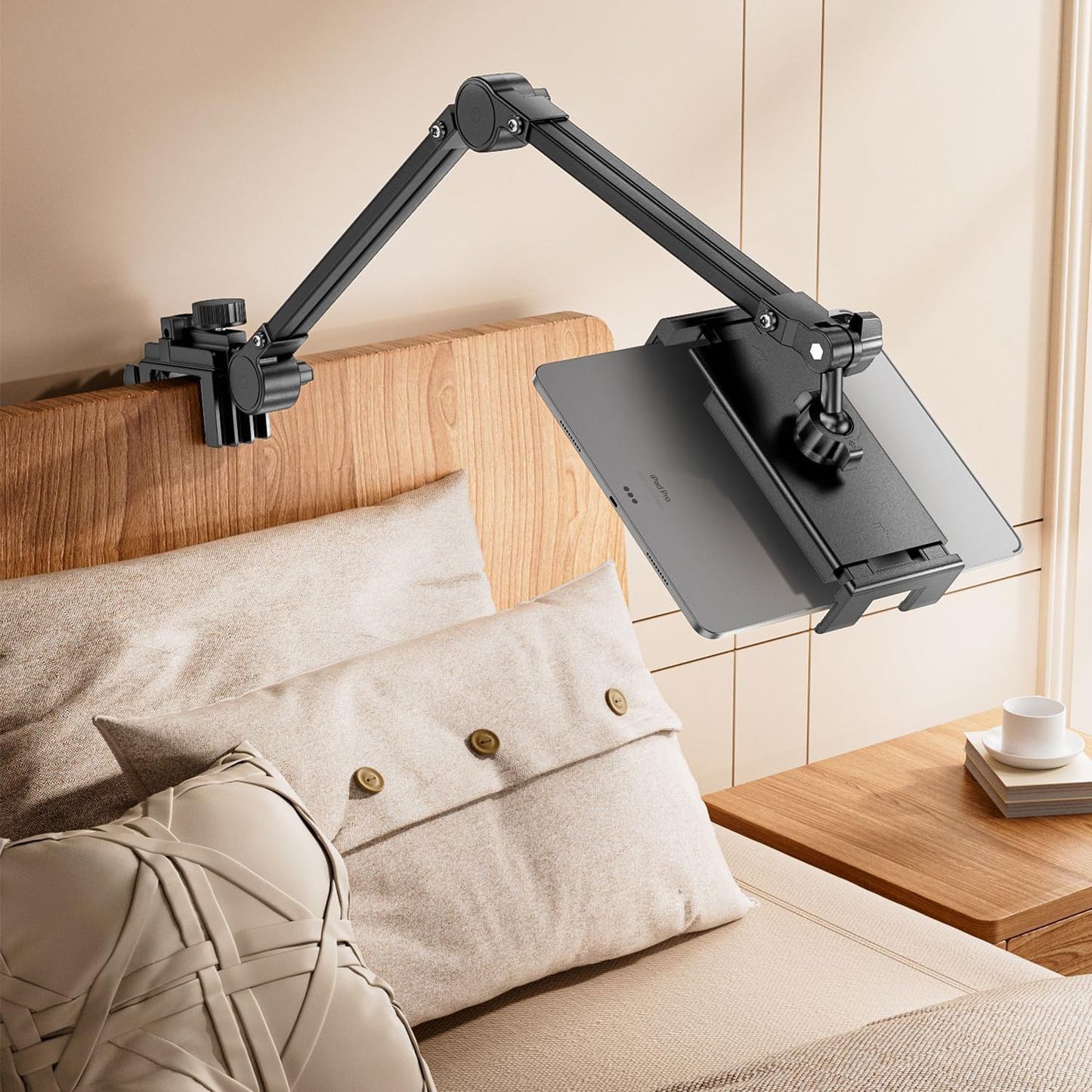 AMZYYDS Adjustable Stands Tablet Stand Alloy Arm Mobile Phone Holder Black NEW