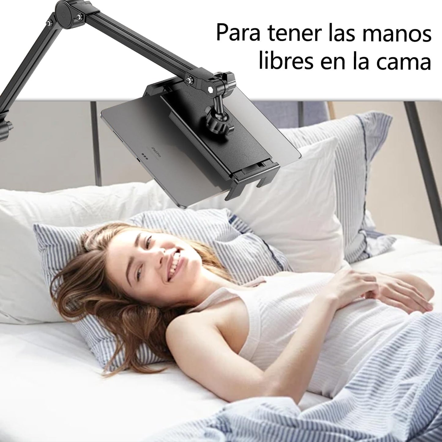 AMZYYDS Adjustable Stands Tablet Stand Alloy Arm Mobile Phone Holder Black NEW