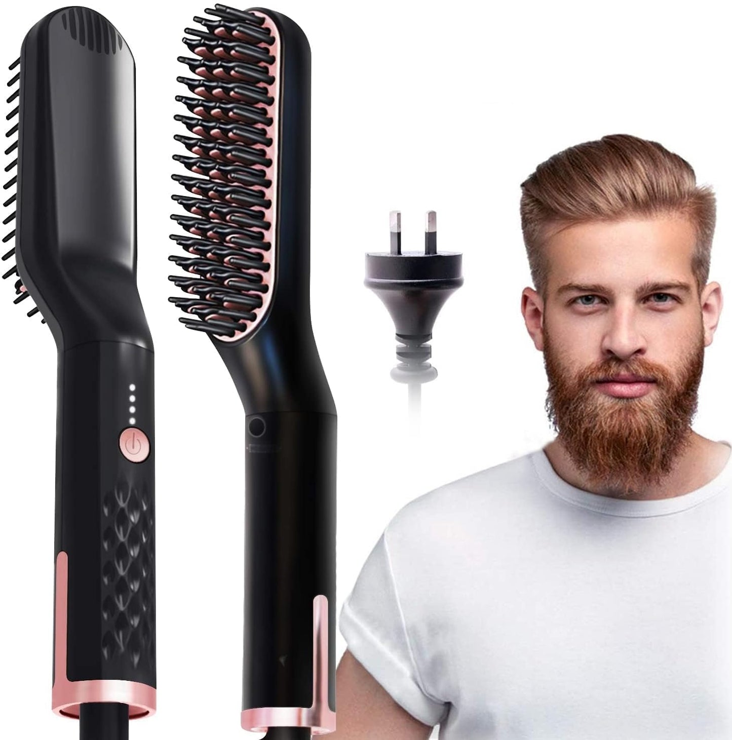 STORM HERO 3-in-1 Hair Straightener Comb Hot Air Styler Black One Size NEW