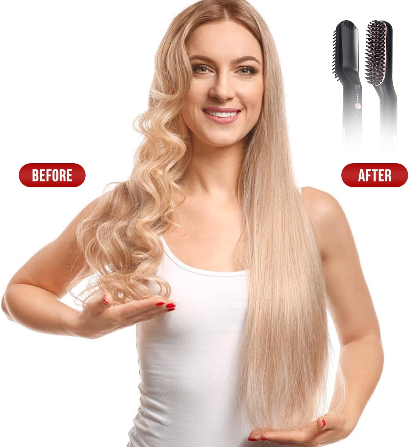 STORM HERO 3-in-1 Hair Straightener Comb Hot Air Styler Black One Size NEW