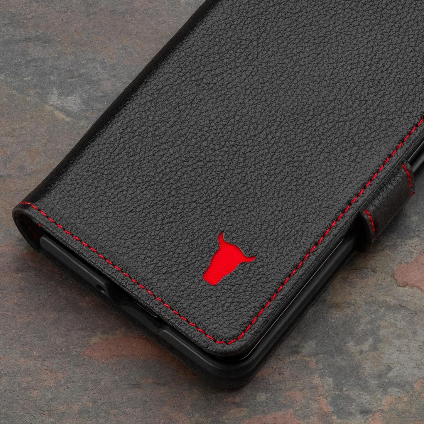 TORRO Premium Leather Wallet Flip Case for Samsung Galaxy Z Fold5 Black NEW