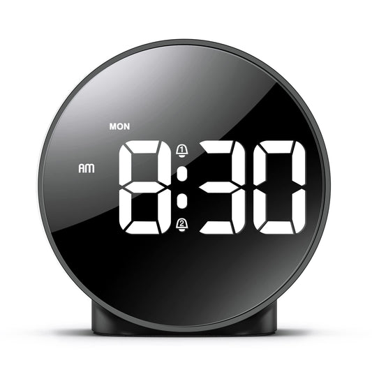 OQIMAX Digital Alarm Clock with Large Curved LED Display Black 11.1 cm (W) NEW