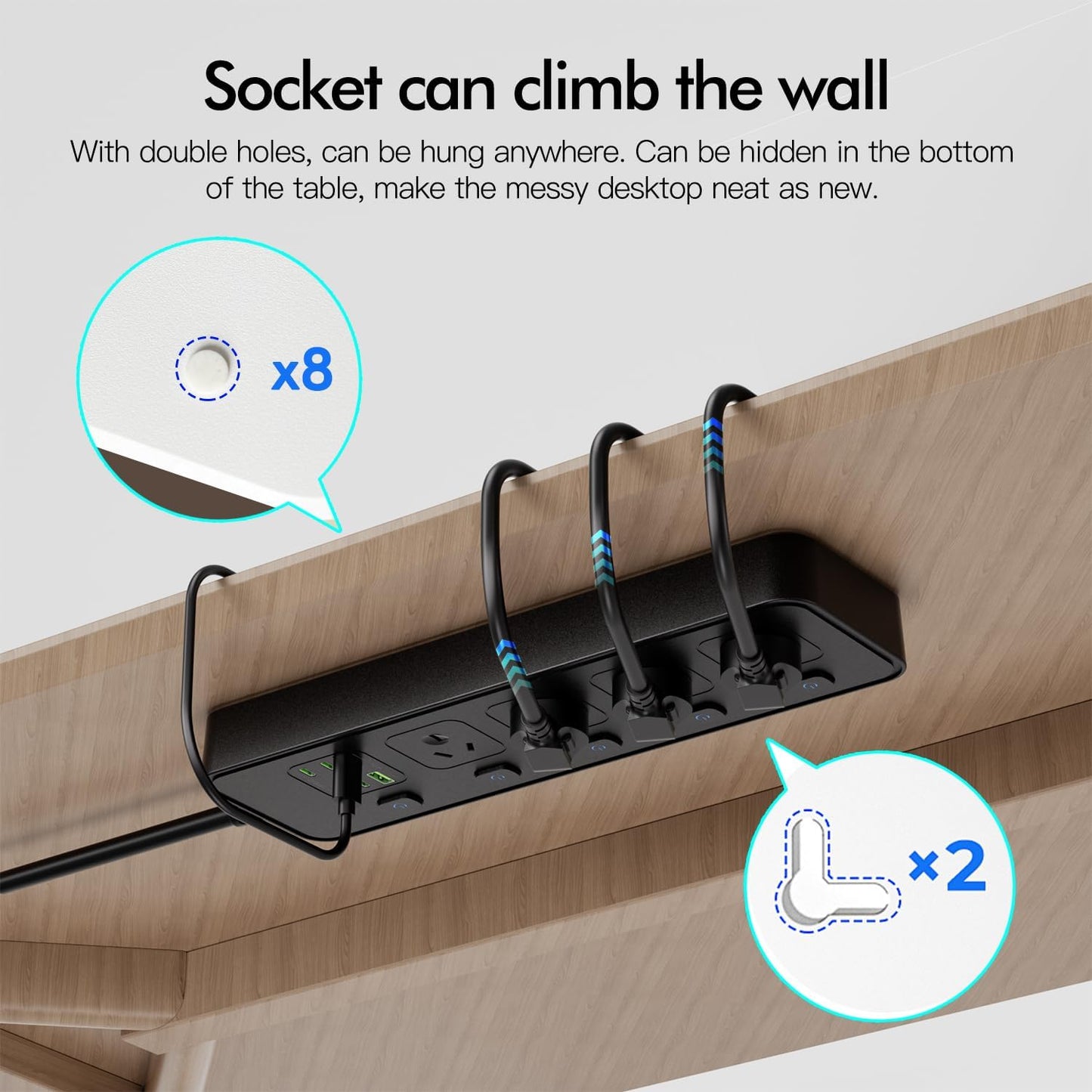 BOCHLION 4-Outlet Surge Protector Power Strip with Overload Protection, DEMO