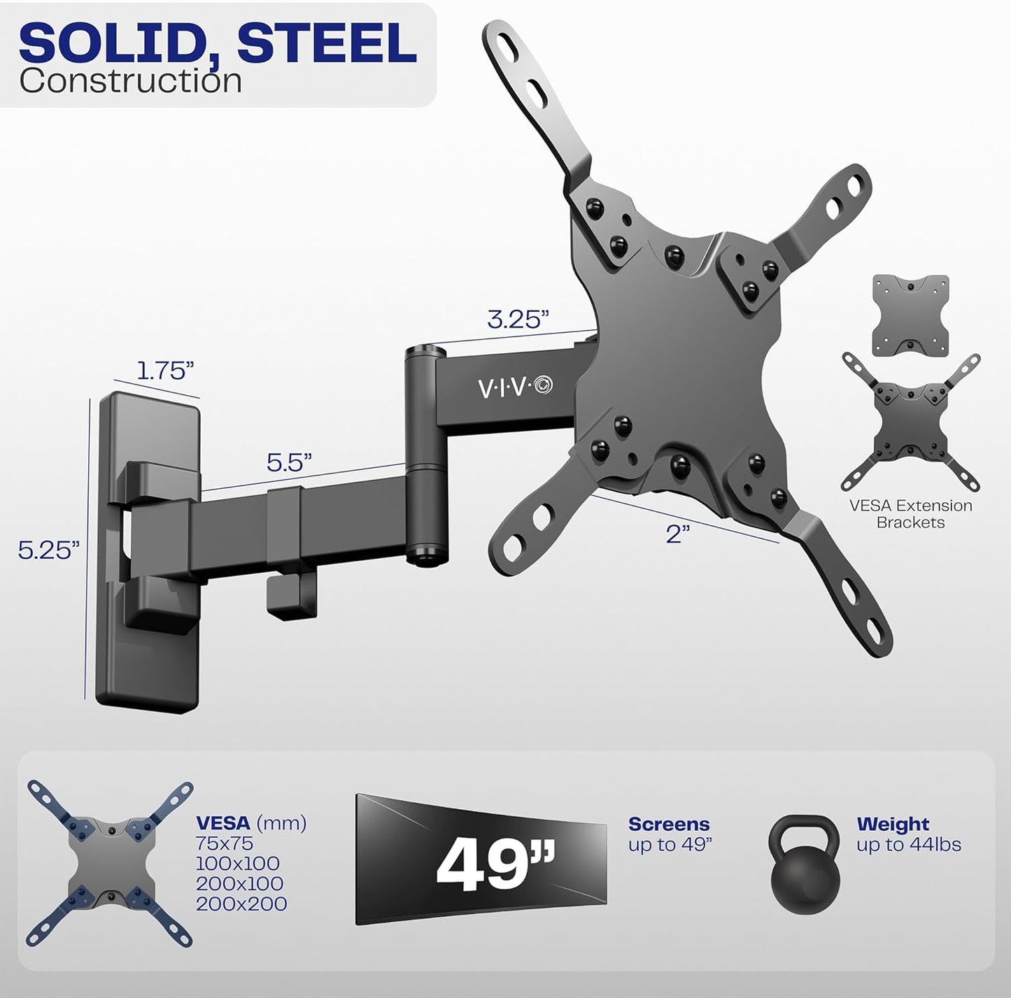 VIVO TV Wall Mount for 13-42 Inch Flat Plasma Screens VESA Bracket Black NEW