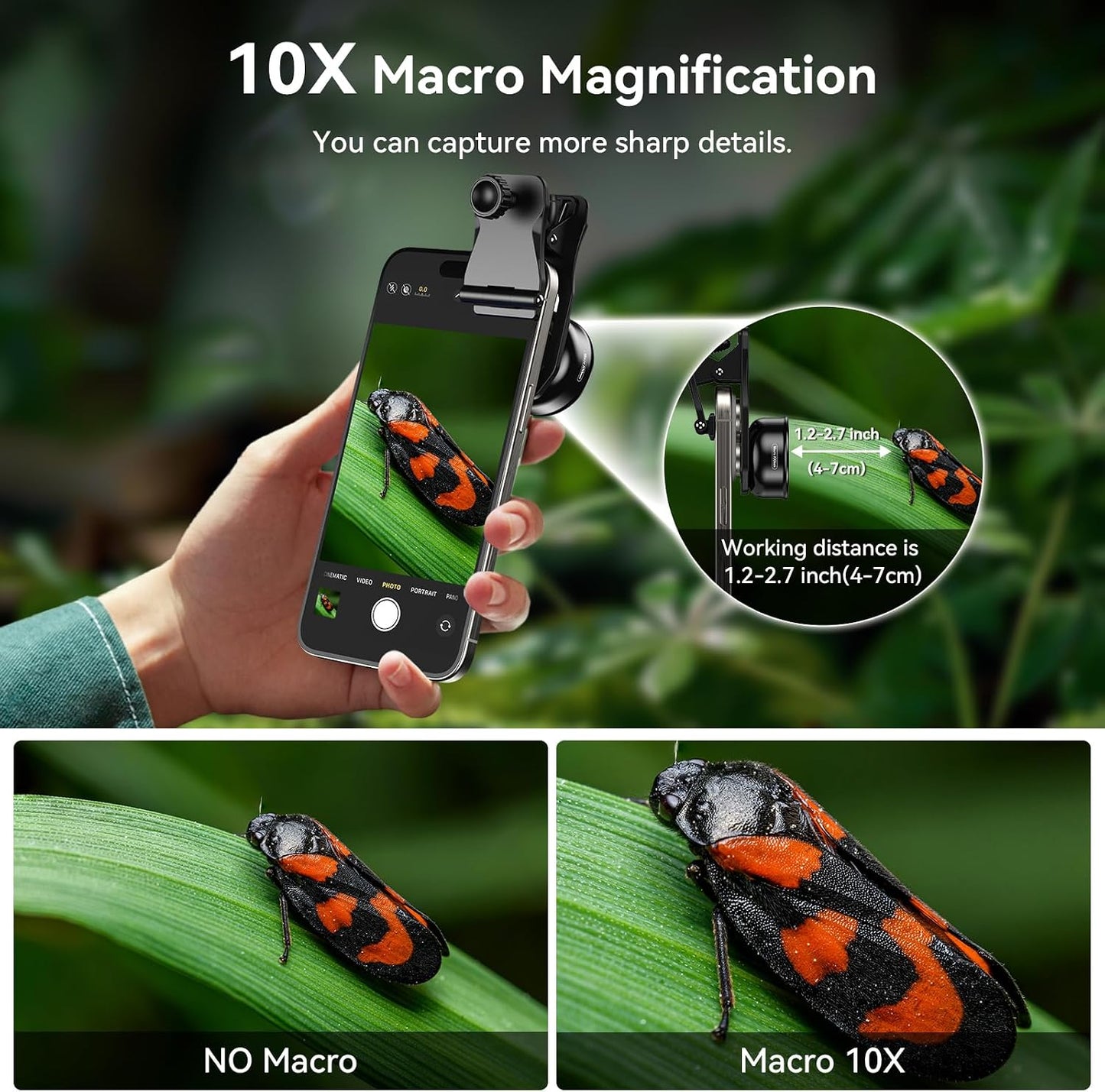 Apexel 10X Macro Lens for Smartphone Photography & Video Kits For Iphone 13 DEMO
