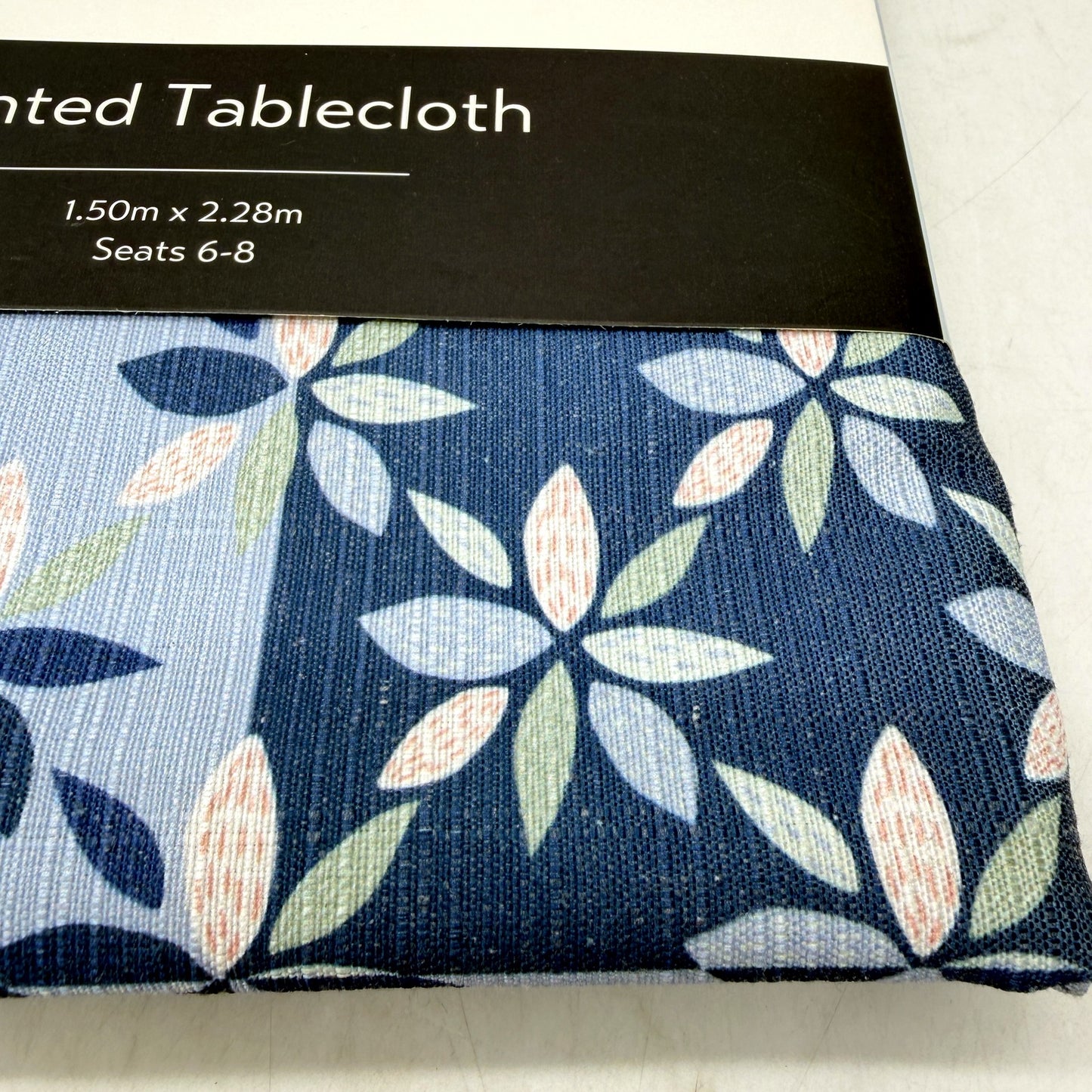 Floral Printed Tablecloth Blue Tone 150cm x 228cm Seats 6-8 Rectangle NEW
