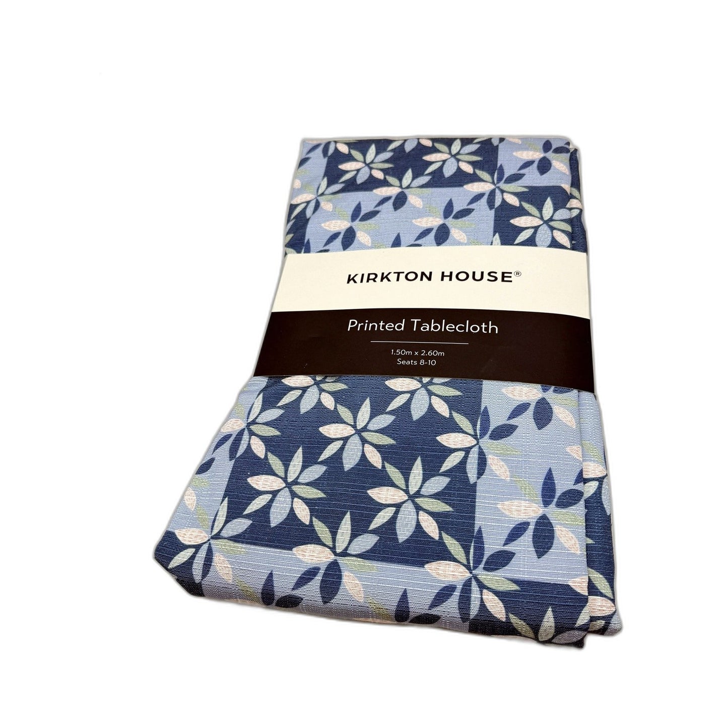Rectangular Floral Printed Tablecloth Blue Tones 150cm x 260cm Seats 8-10 NEW