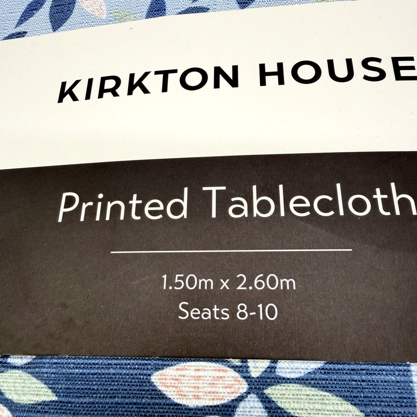 Rectangular Floral Printed Tablecloth Blue Tones 150cm x 260cm Seats 8-10 NEW