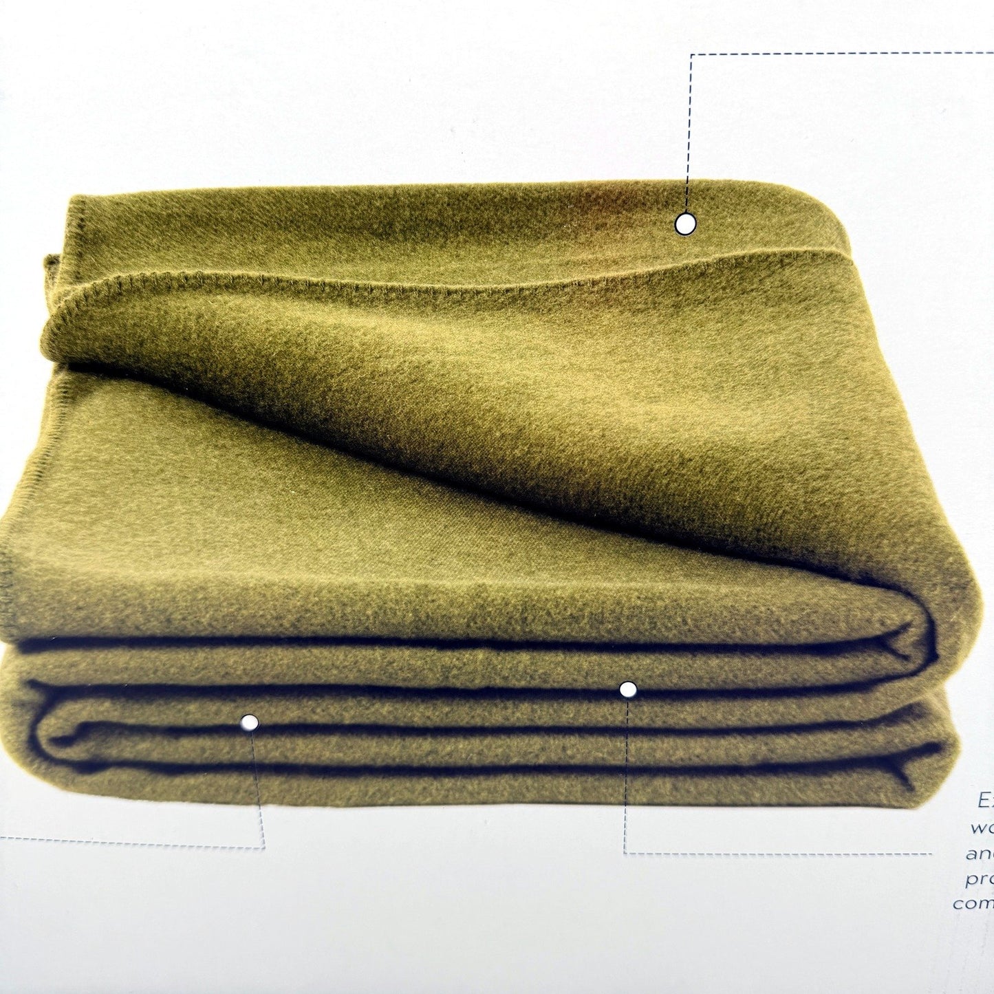 Australian Wool Blanket in Olive Green, Cozy To Fit Single/Double Bed NEW