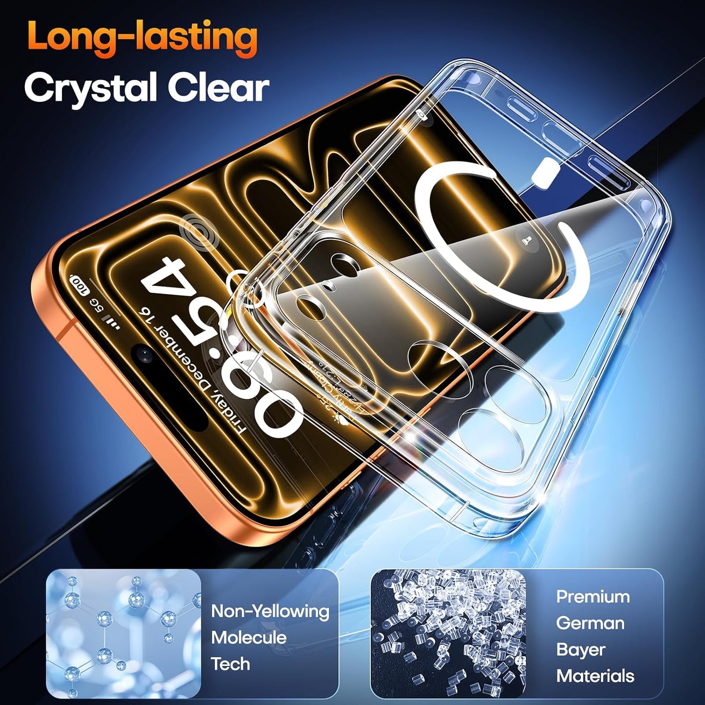 TAURI Clear Basic Cases Magnetic iPhone 17 Pro Max Case with Screen NEW
