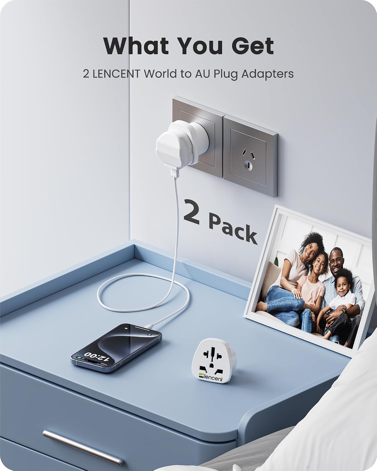 LENCENT World to Australia Plug Adapter EU/UK/USA/JP AU International Power NEW