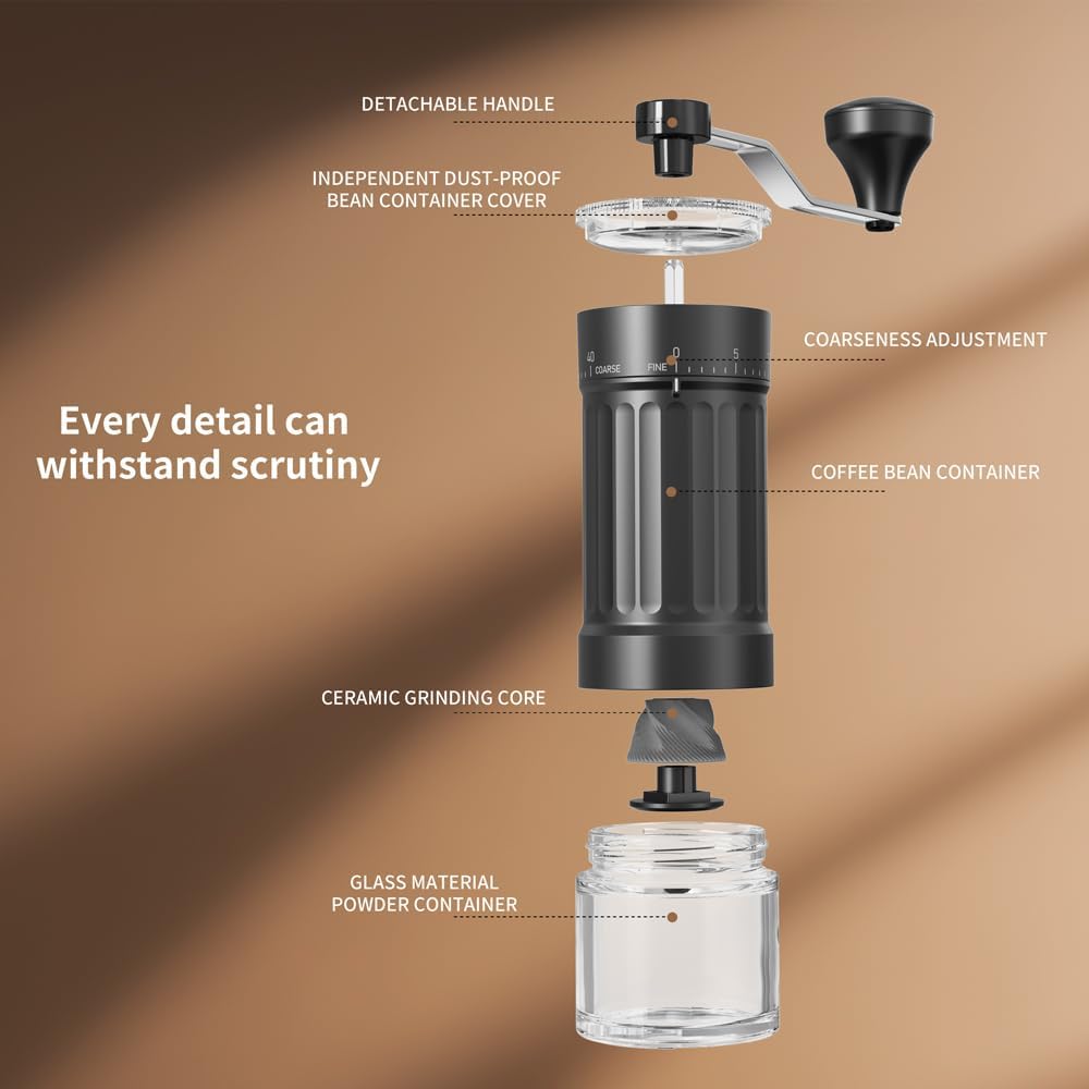 KharWette Portable Coffee Grinder Conical Burr for Espresso French Press NEW