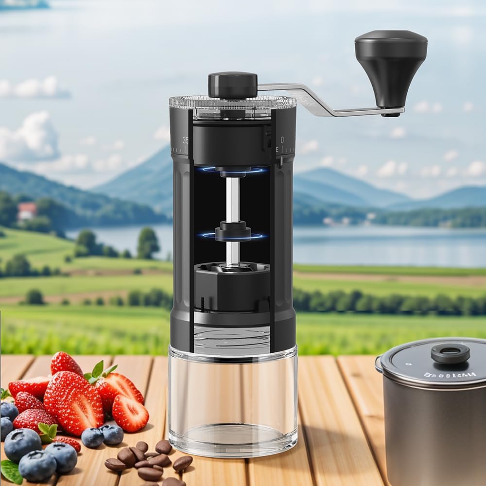 KharWette Portable Coffee Grinder Conical Burr for Espresso French Press NEW