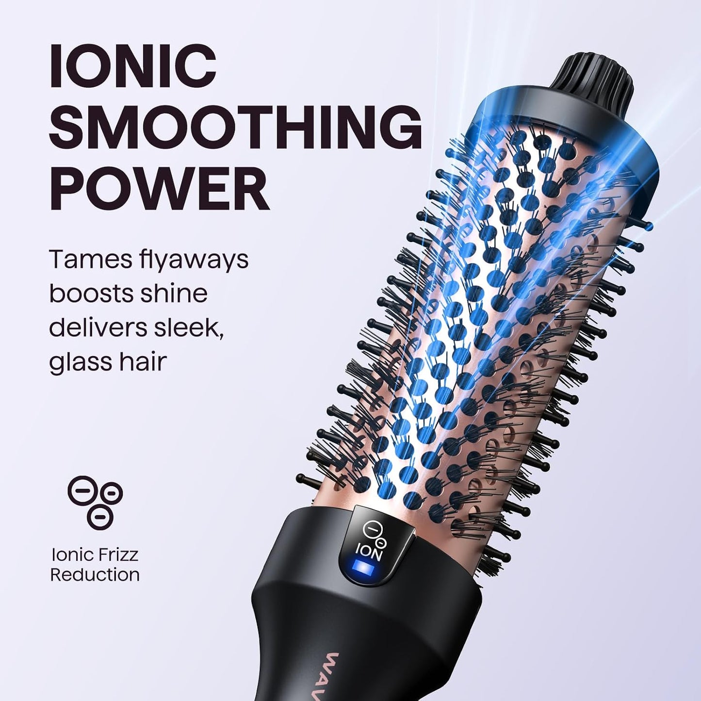 wavytalk Rose Gold Thermal Round Heated Hot Air Styler Brush NEW