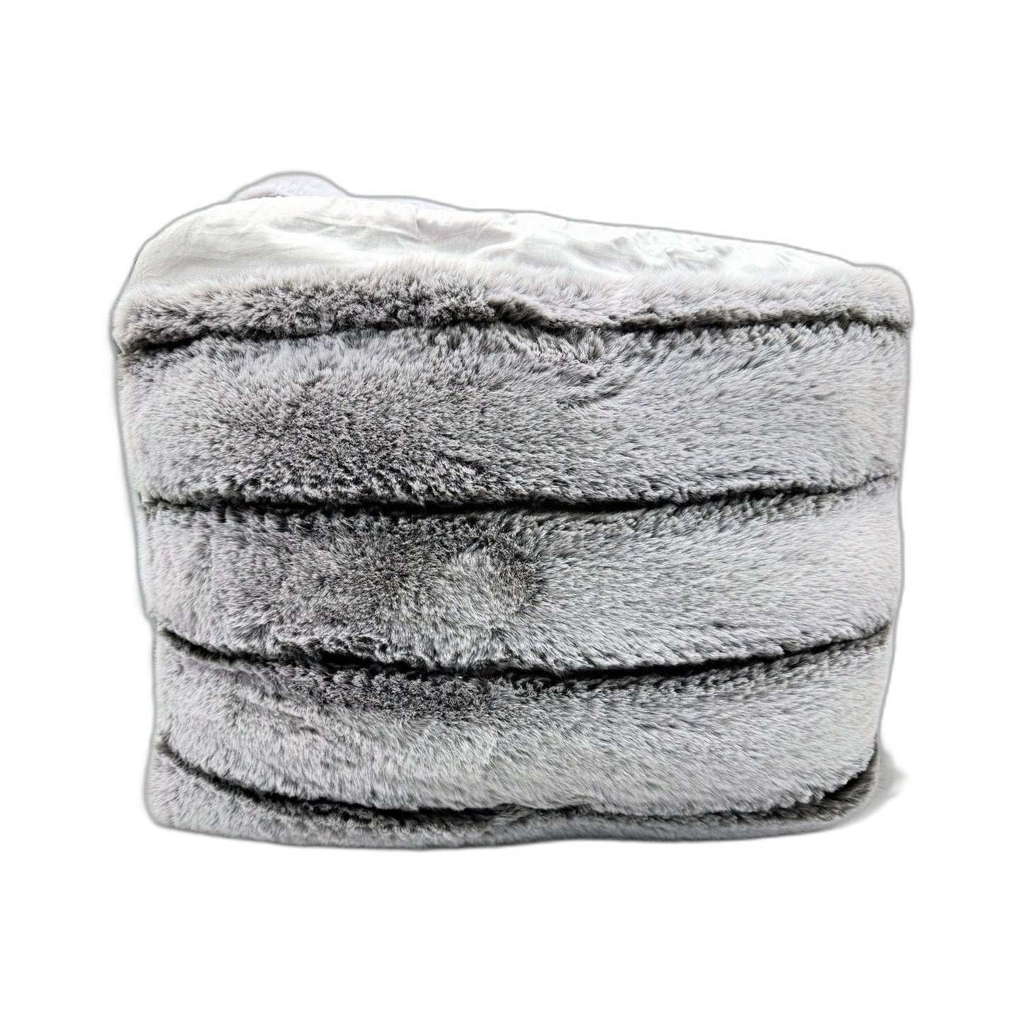 Soft & Luxurious Silver Grey Faux Fur Quilt Cover Set Textured Bedding QUEEN NEW