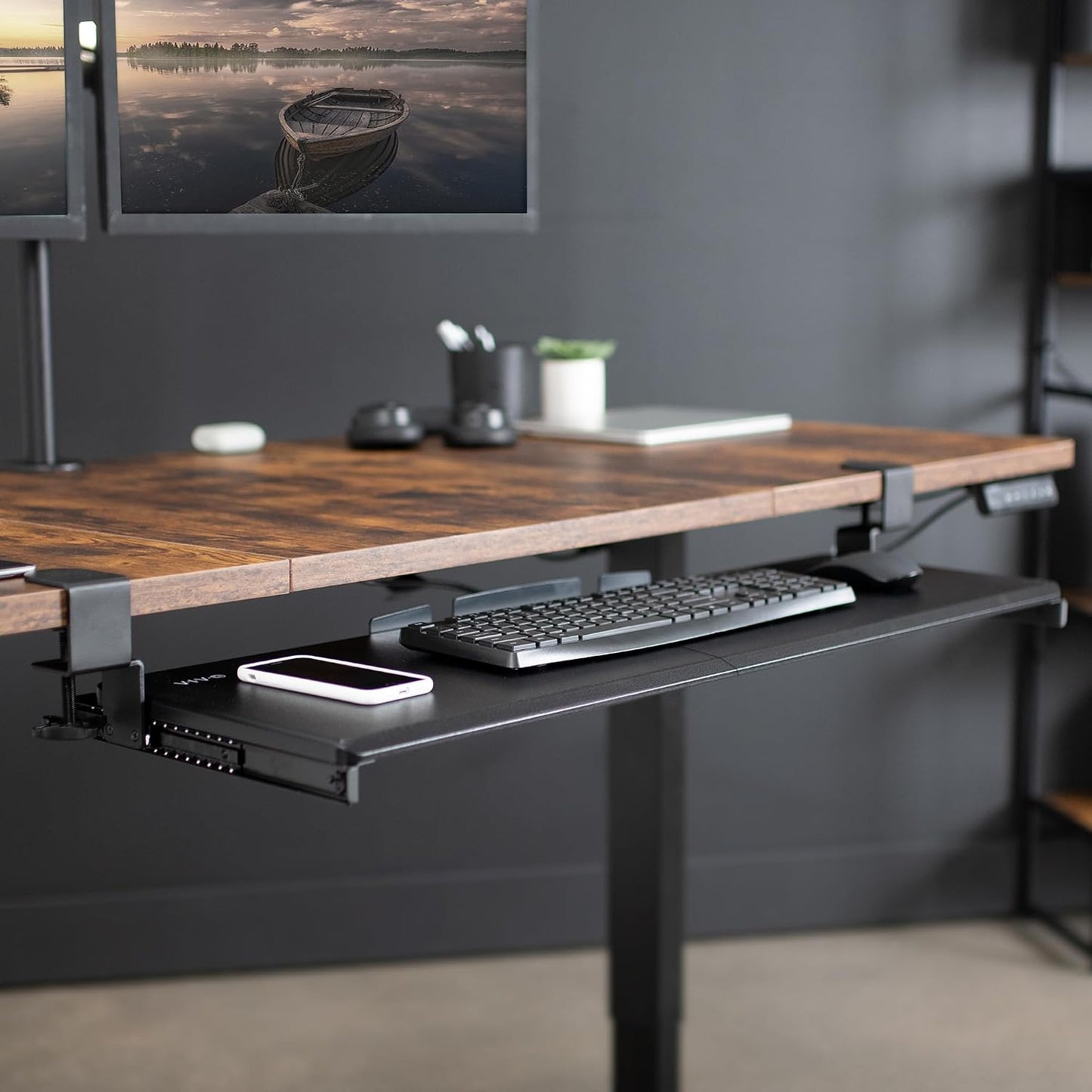 VIVO Extra Long Keyboard Tray Pull Out Sturdy C Clamp Desk Mounting Platform NEW