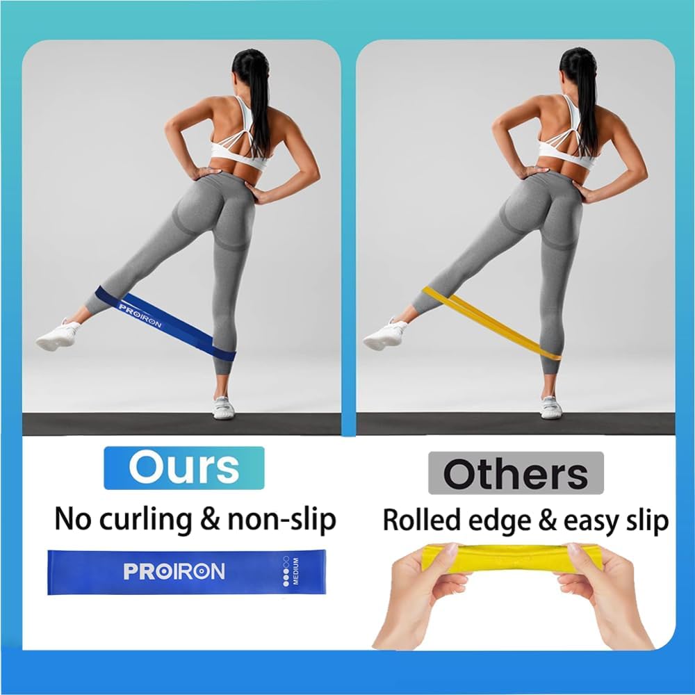 PROIRON Resistance Loop Bands Set of 5 Anti-Slip Rubber Latex Exercise NEW