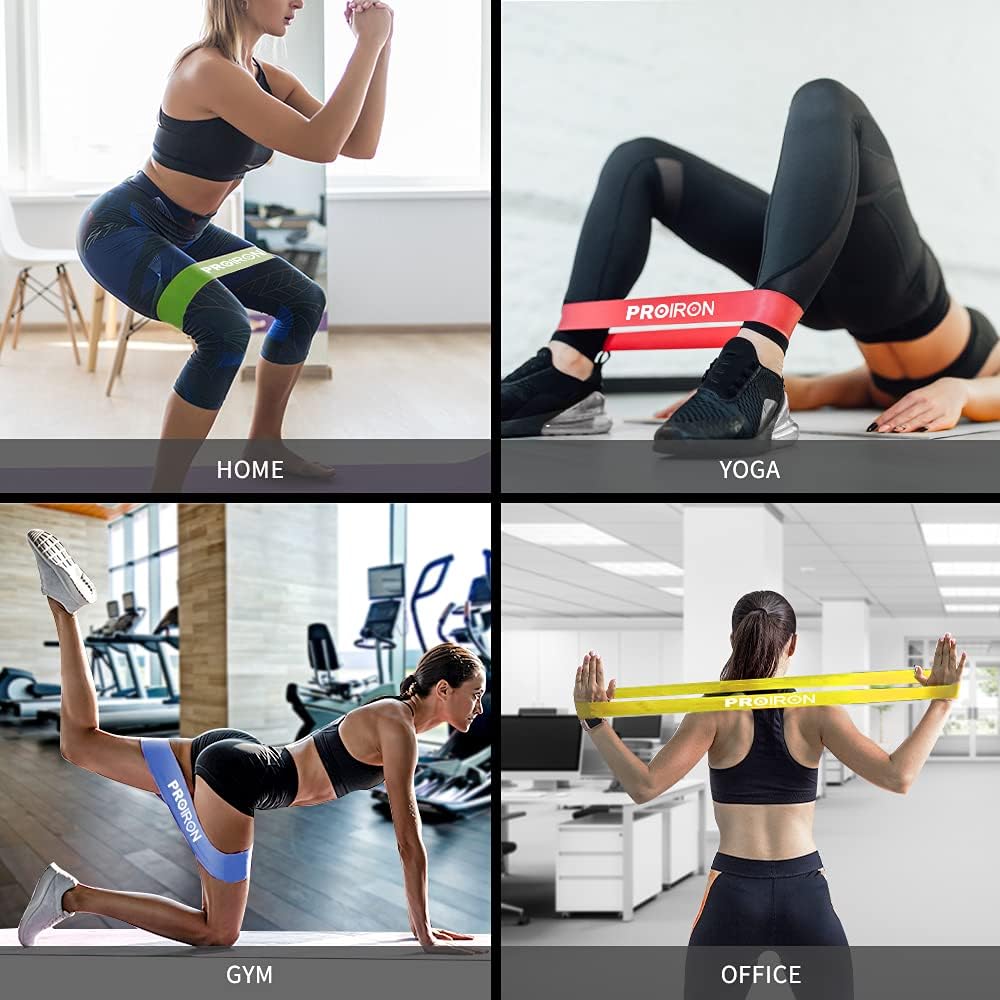 PROIRON Resistance Loop Bands Set of 5 Anti-Slip Rubber Latex Exercise NEW