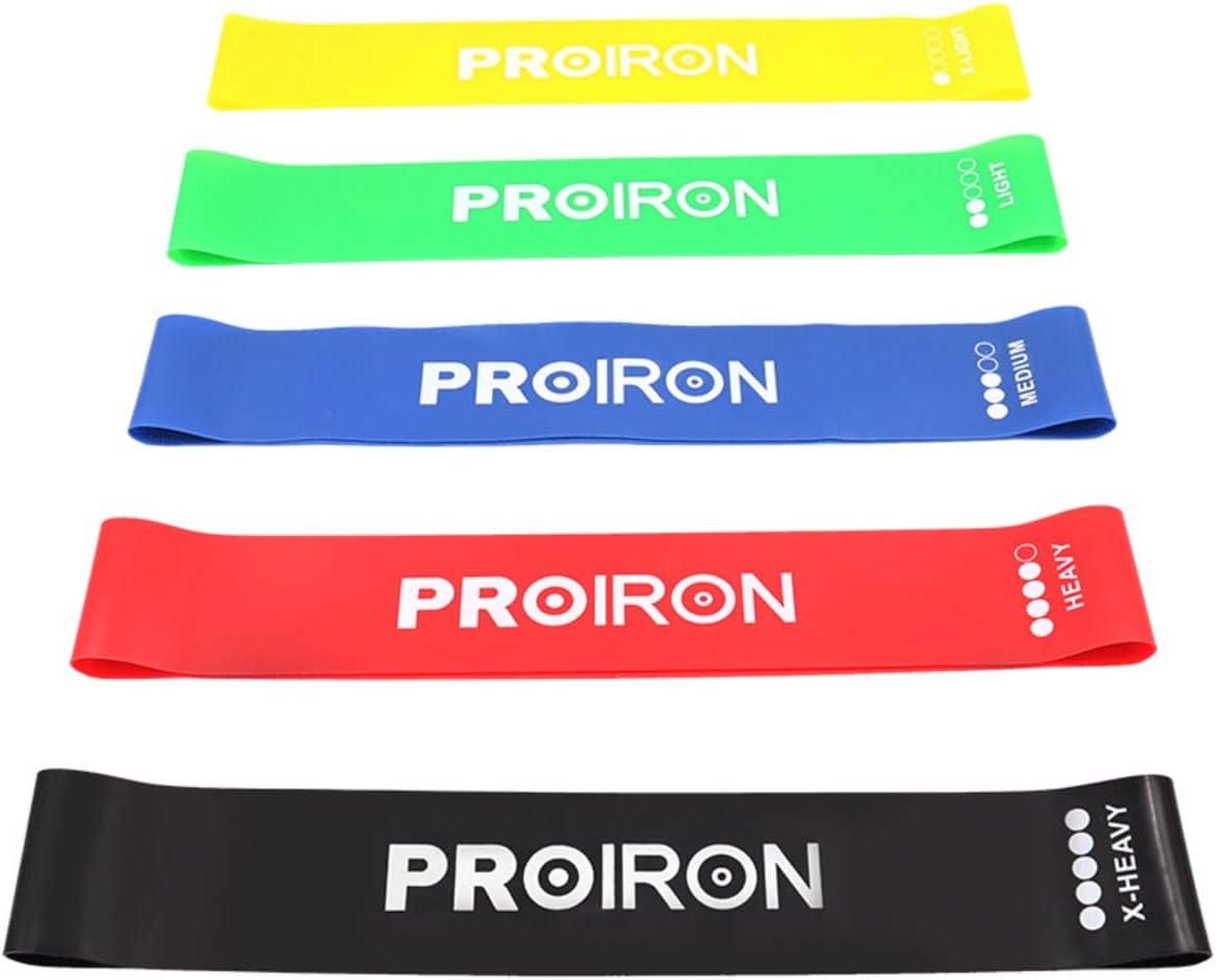 PROIRON Resistance Loop Bands Set of 5 Anti-Slip Rubber Latex Exercise NEW