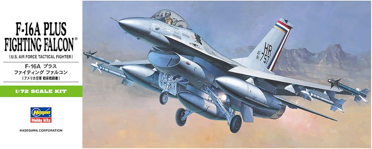 Hasegawa 1/72 Scale F-16A Plus Fighting Falcon Plastic Model Airplane Kit NEW