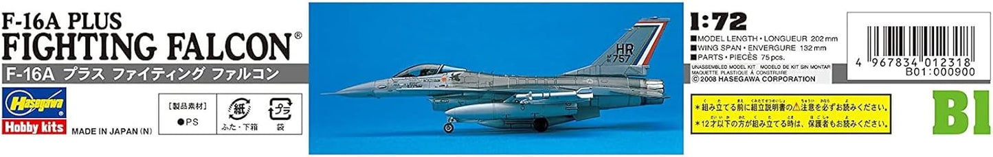 Hasegawa 1/72 Scale F-16A Plus Fighting Falcon Plastic Model Airplane Kit NEW