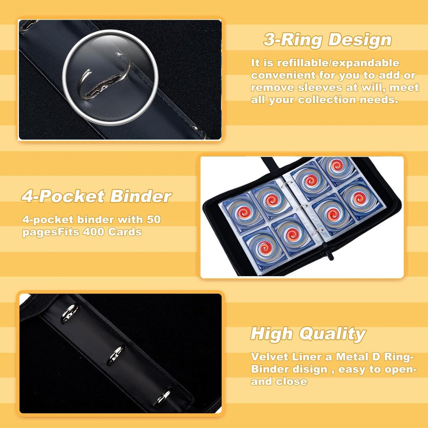 Zharvakko Trading Albums Card Album Binder with 50 Detachable Sleeves NEW