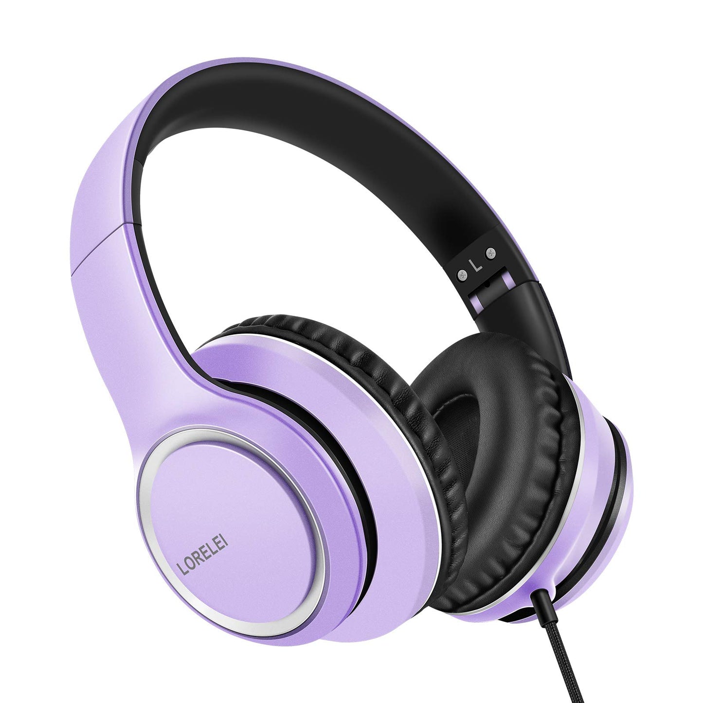 LORELEI Over-Ear Wired Headphones with Microphone in Dark Purple - NEW