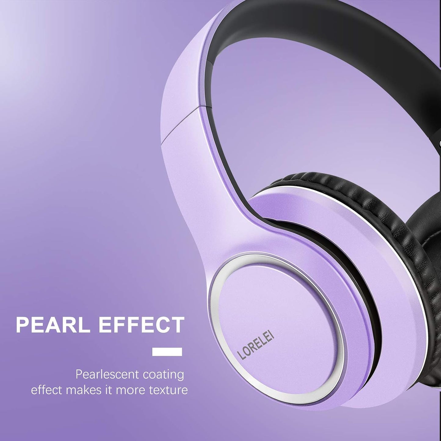 LORELEI Over-Ear Wired Headphones with Microphone in Dark Purple - NEW