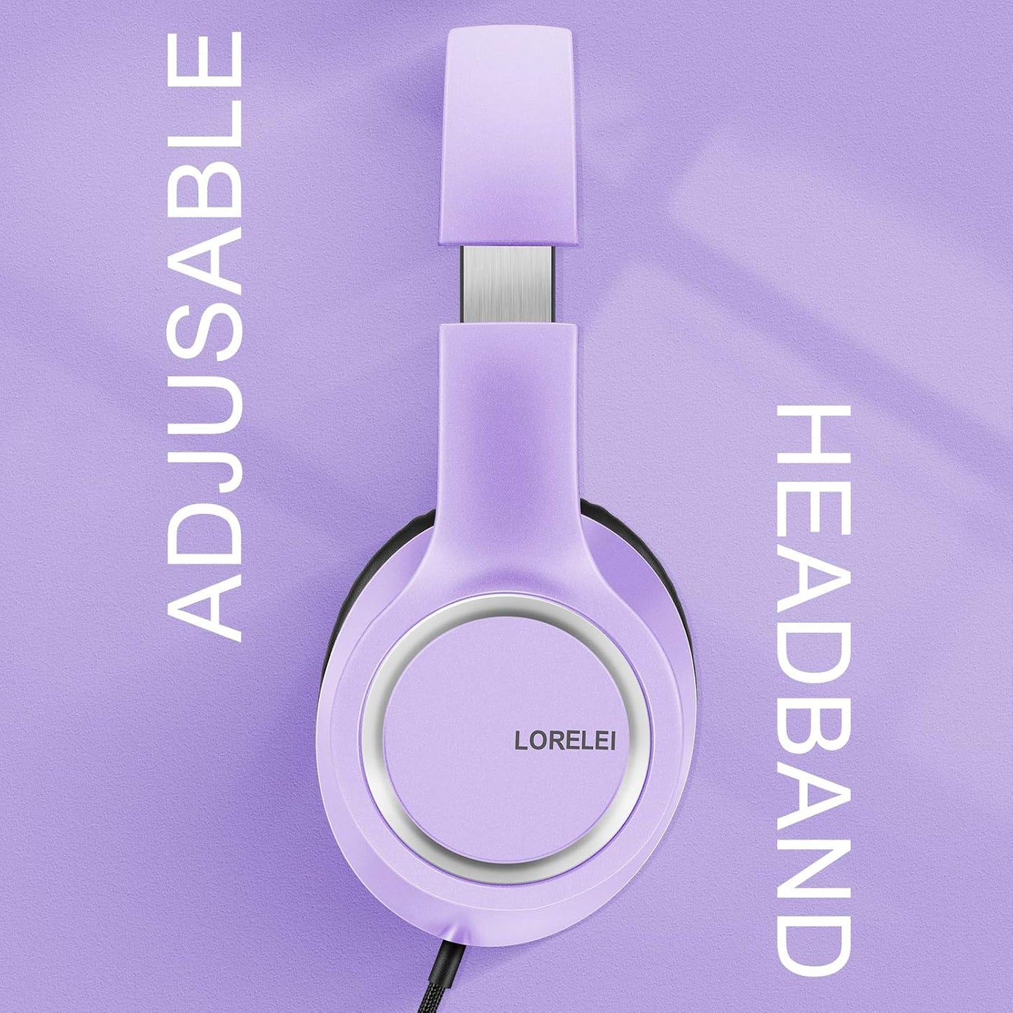 LORELEI Over-Ear Wired Headphones with Microphone in Dark Purple - NEW