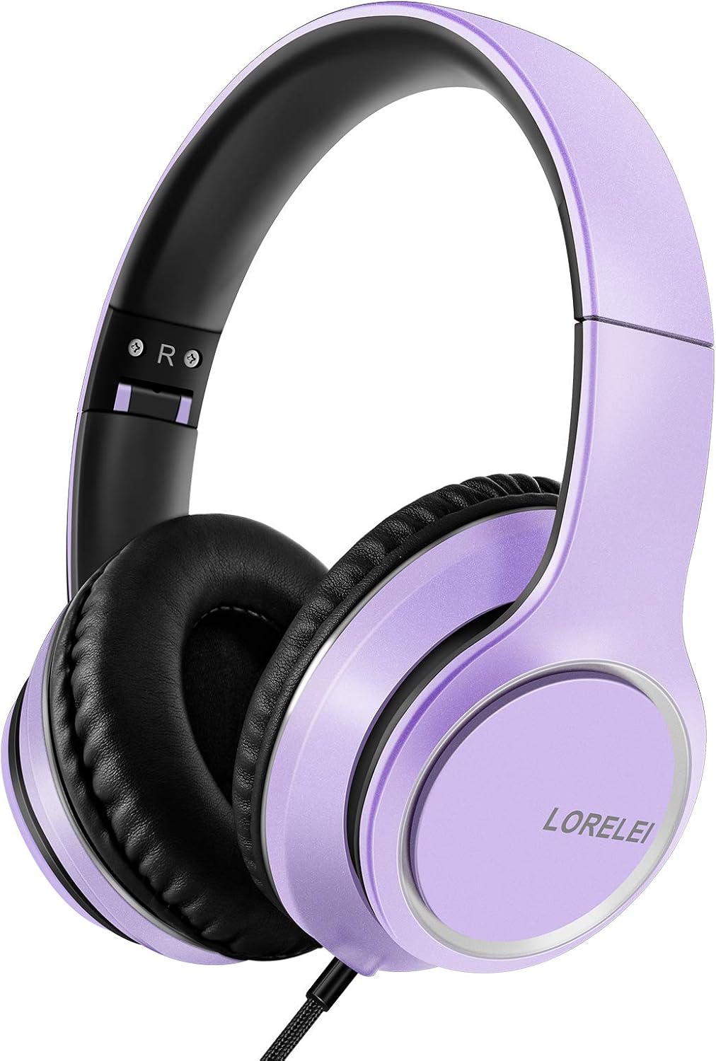 LORELEI Over-Ear Wired Headphones with Microphone in Dark Purple - NEW