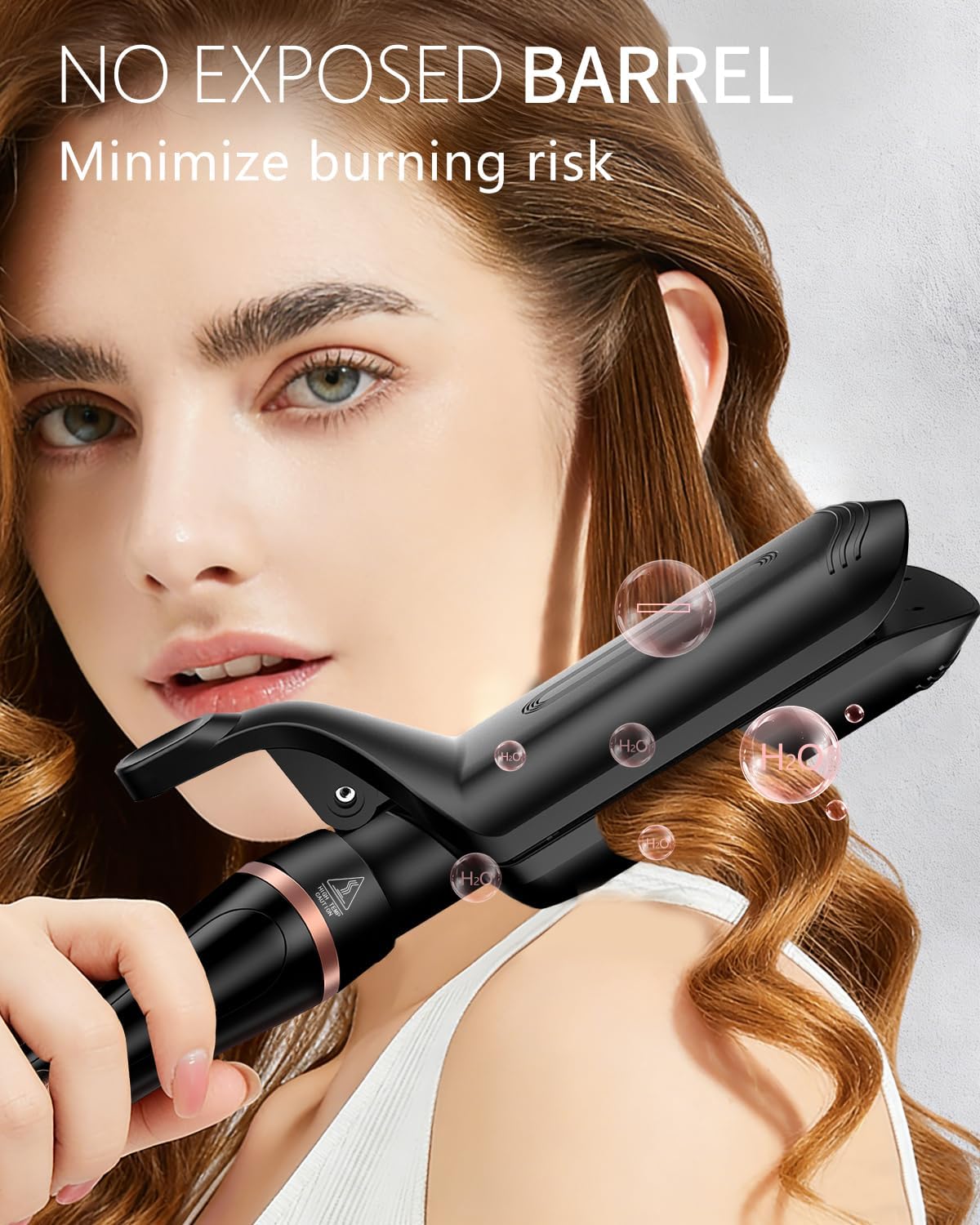 Aduarjo 5-in-1 Curling Wand Set Hair Curler Waver Iron Instant Heat Black NEW