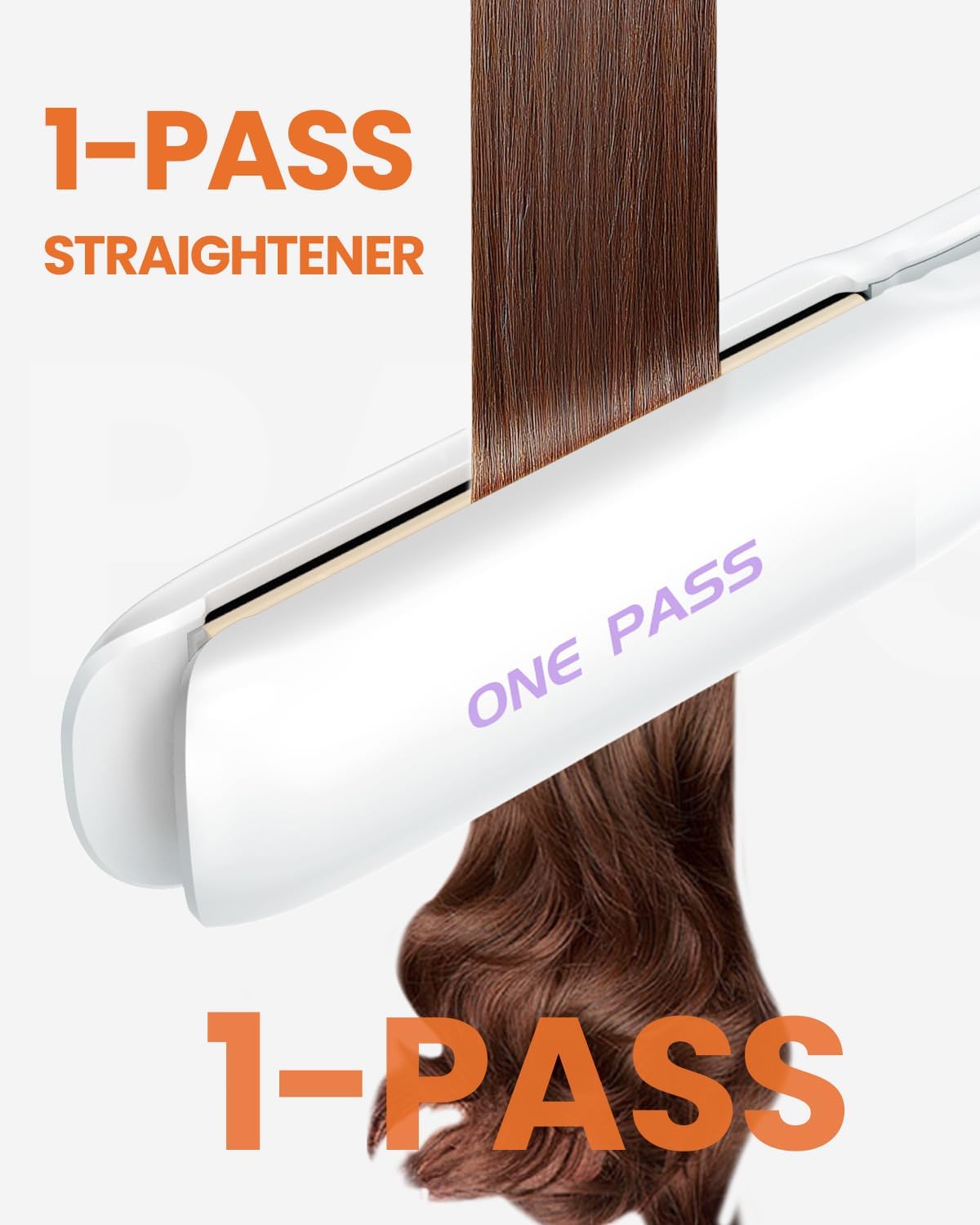Faszin Hair Straightener Titanium Flat Iron with Negative Ions White 1.18 NEW