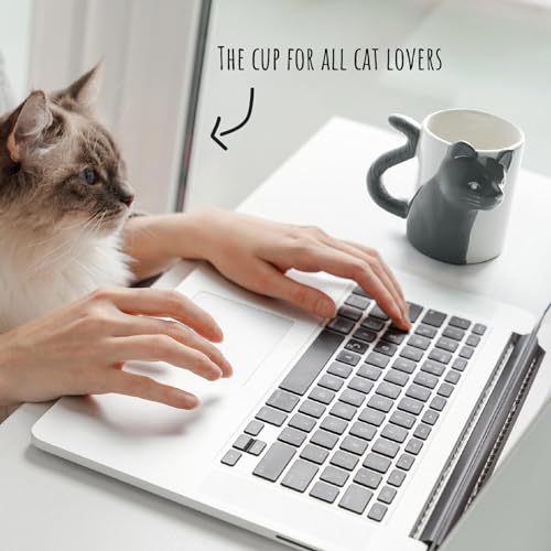 MIAMIO Kissing Cat Ceramic Mugs Set, Unique Gifts for Couples 2 Pack NEW
