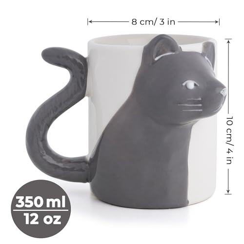 MIAMIO Kissing Cat Ceramic Mugs Set, Unique Gifts for Couples 2 Pack NEW