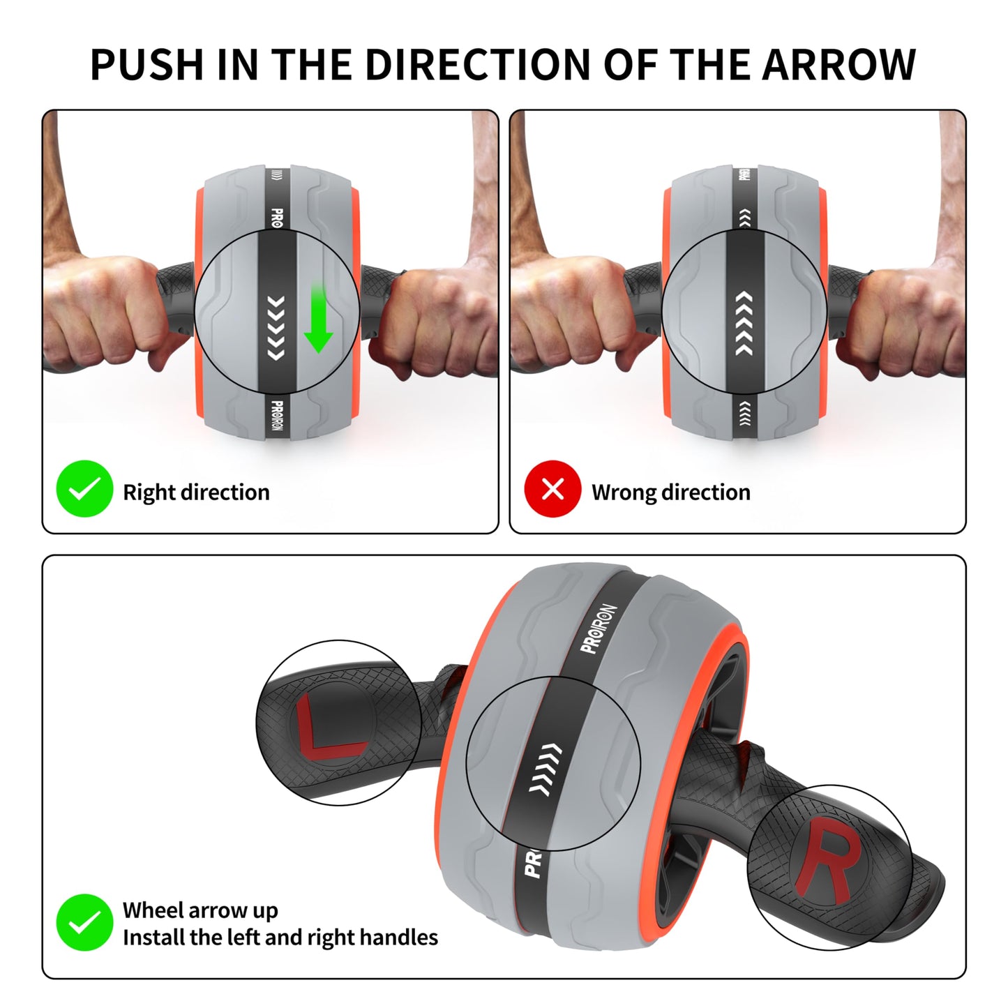 PROIRON Ab Exercise Wheels Roller with Built-In Spring Resistance DEMO