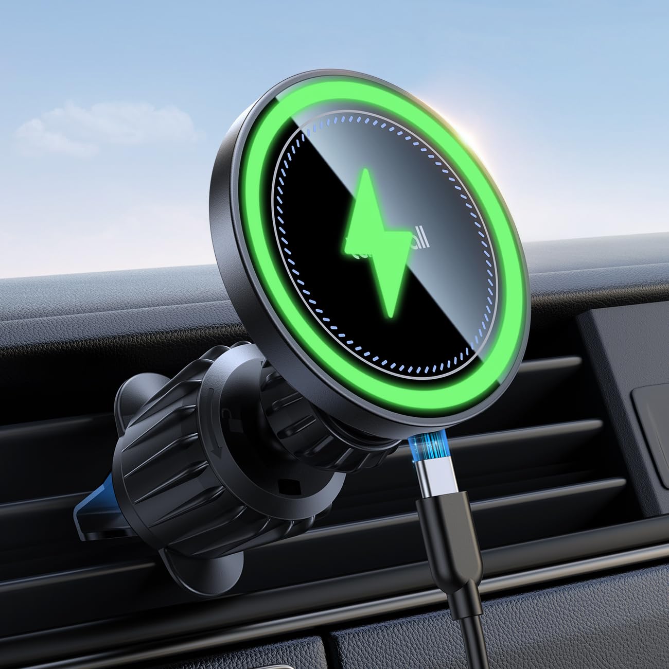 Lamicall 15W Automobile Chargers Wireless Car Charger Mount Magnetic NEW