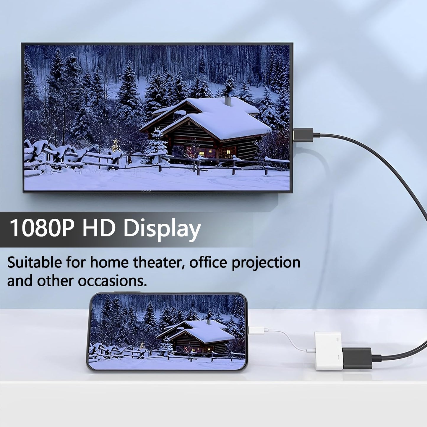Ruinous White Adapters Lightning to HDMI Adapter Cable for Apple TV 4K, DEMO