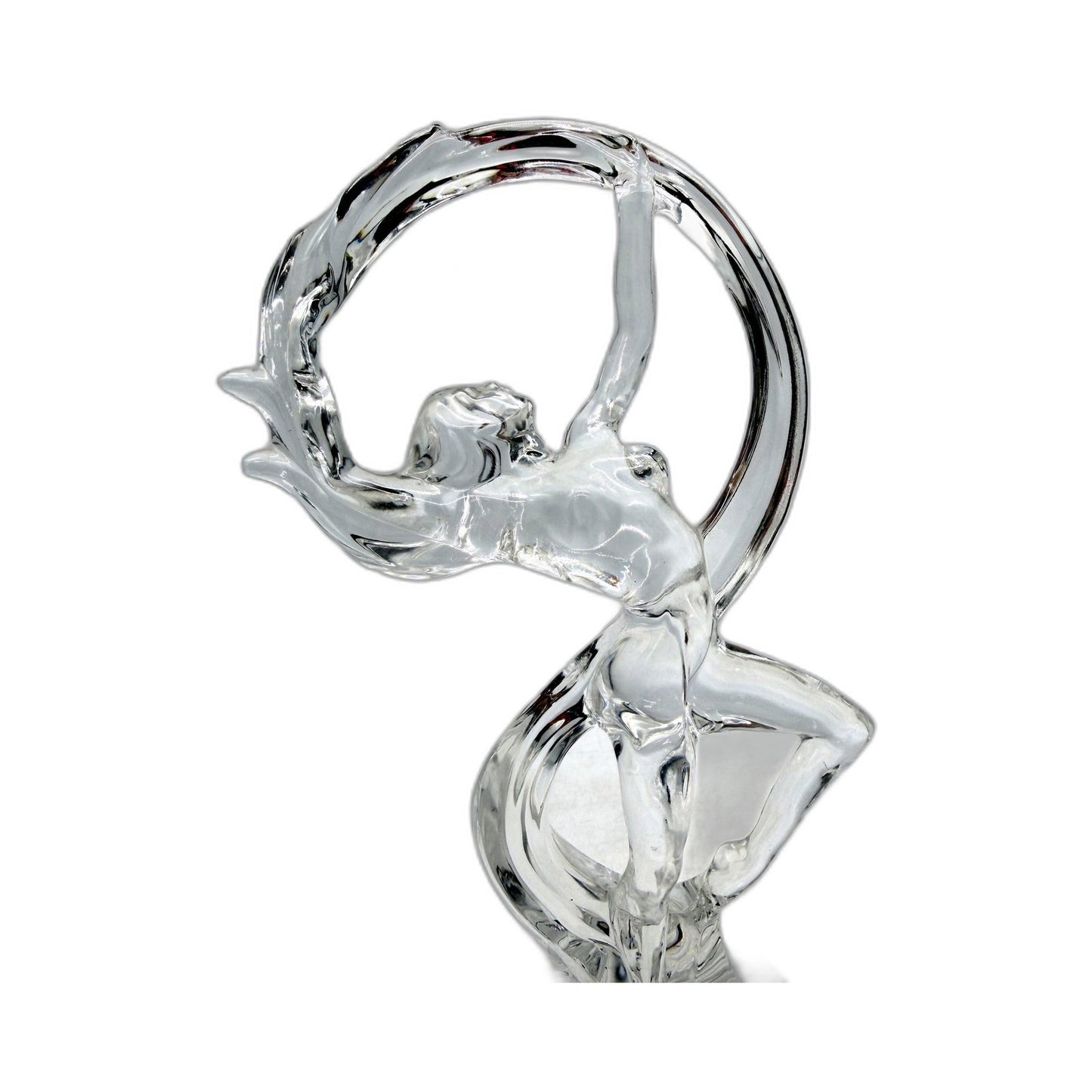 ART DECO STYLE Elegant Crystal Lady Glass Figurine Sculpture 28cm