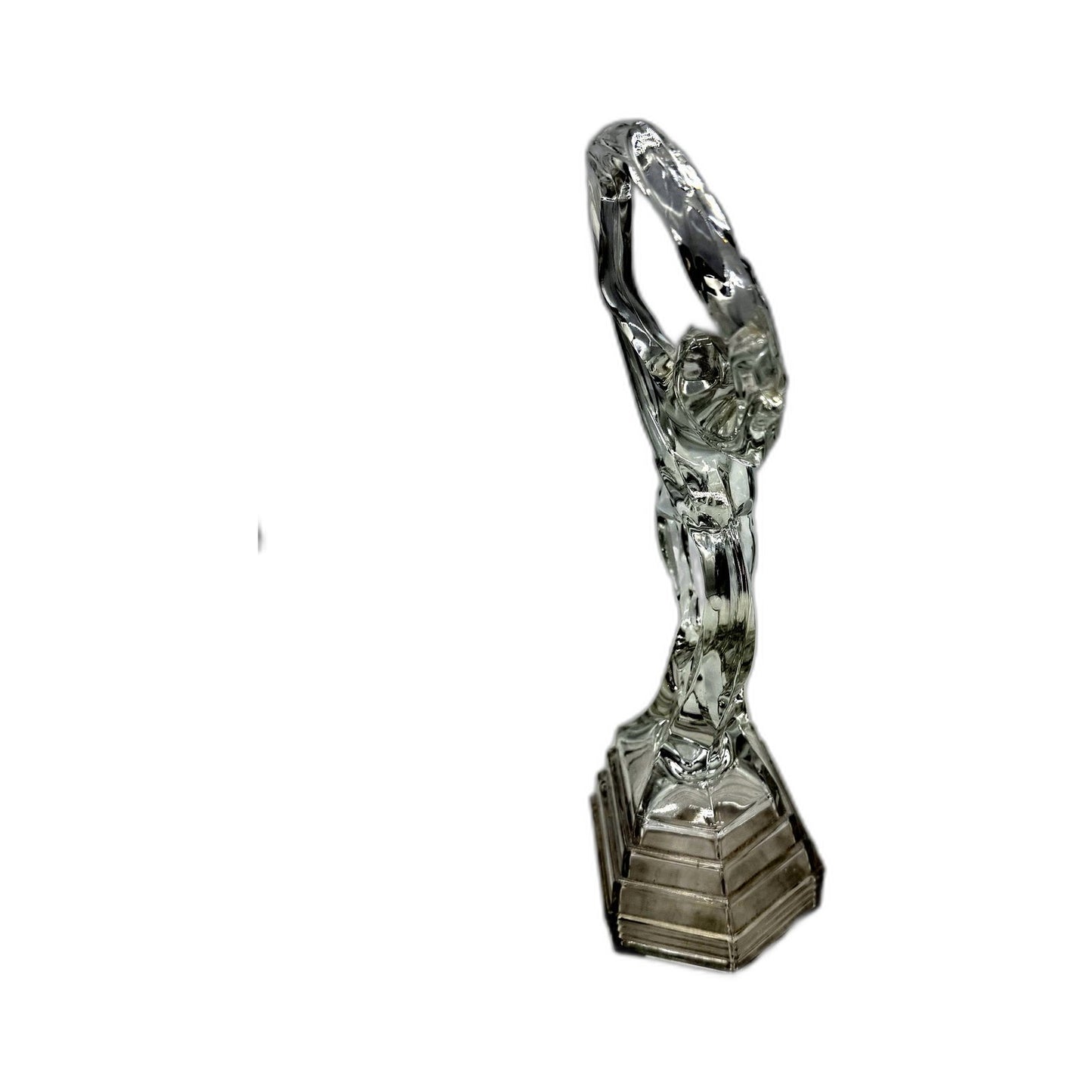 ART DECO STYLE Elegant Crystal Lady Glass Figurine Sculpture 28cm